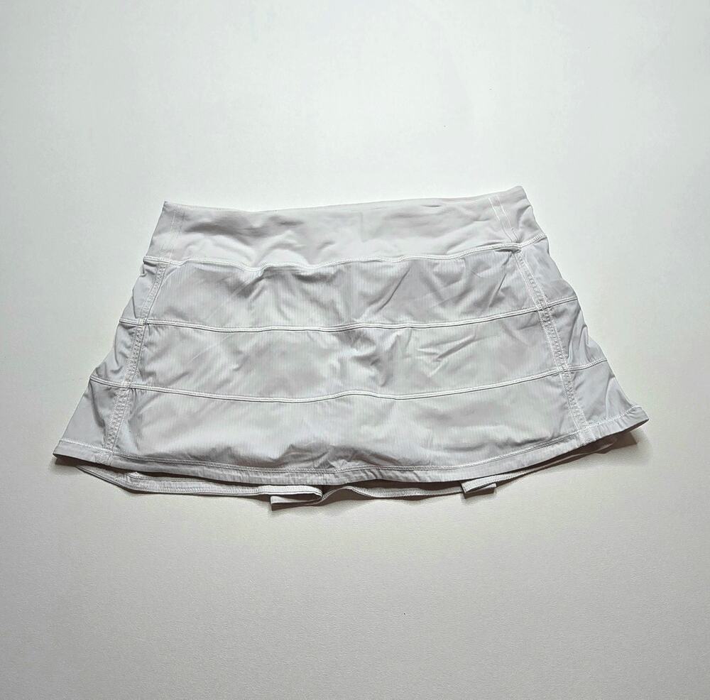 Lululemon Pace Rival Mid Rise Skirt Long Womens 10 Off White Tennis Golf Running